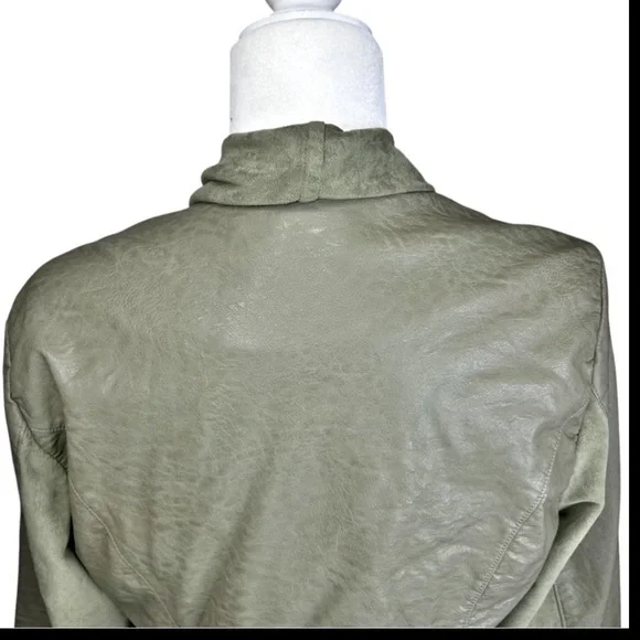 NEW Anthropologie Blank NYC Medium Draped Moto Jacket Vegan Suede Asymmetrical - Picture 7 of 16